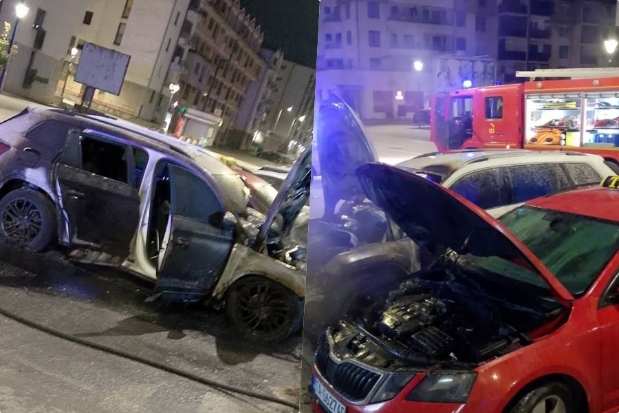POŽAR UZBUNIO GRAĐANE: Dva automobila izgorjela, intrevenisali vatrogasci