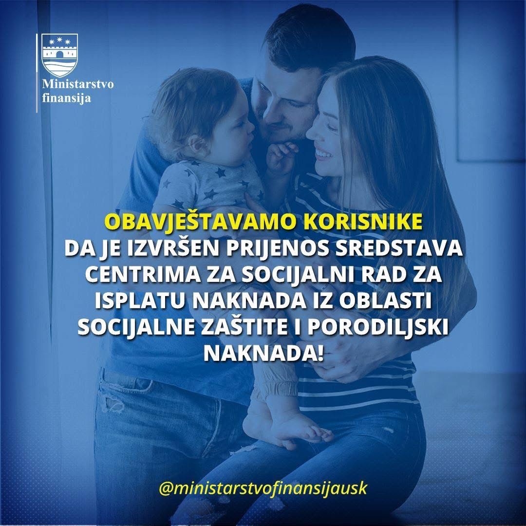 Dobra vijest za porodilje i korisnike socijalnih prava u USK: Kreću isplate za april