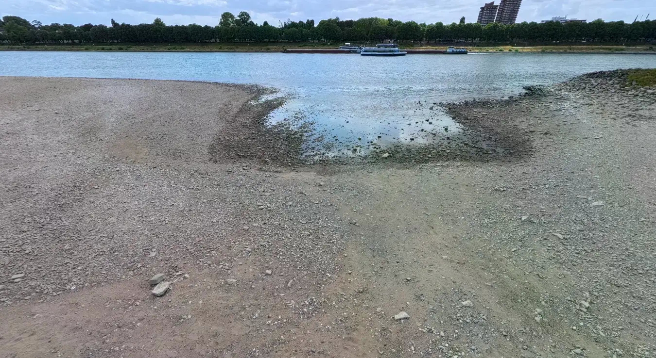 Због историјски ниског водостаја Рајне обустављен ријечни саобраћај