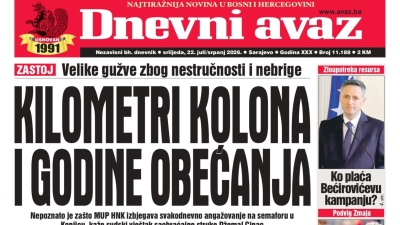 U današnjem "Dnevnom avazu" čitajte: Kilometri kolona i godine obećanja
