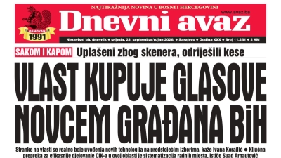 U današnjem "Dnevnom avazu" čitajte: Vlast kupuje glasove novcem građana BiH