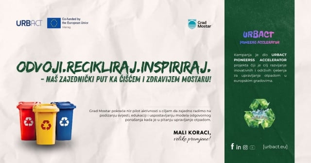 Novi projekt u Mostaru: Građani i djeca učit će se pravilnom razvrstavanju otpada i važnosti recikliranja