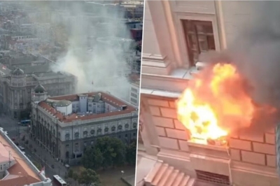 Požar u blizini Vlade Srbije: Lokalizovana vatra u zgradi Željeznice, evakuisano sedam osoba
