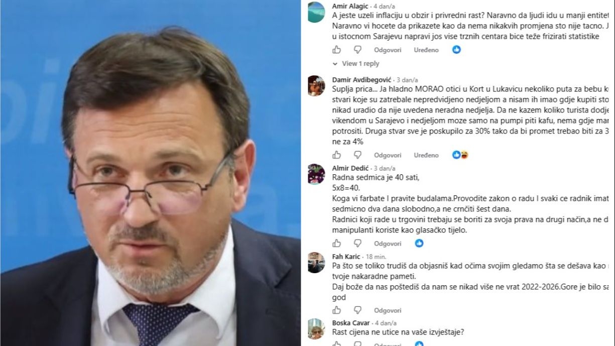 Hasičević tvrdi da kupci nedjeljom ne idu u RS, građani ga uništili u komentarima: "Koga vi farbate i pravite budalama"