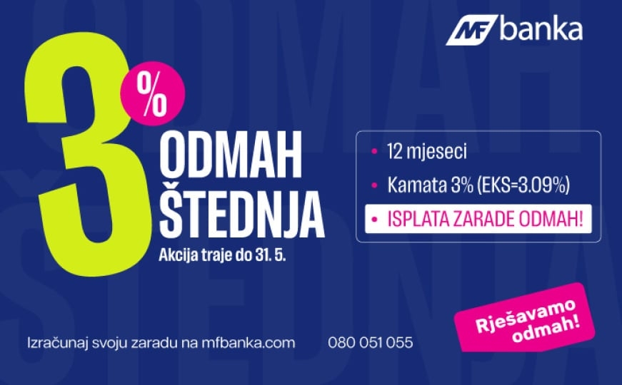 Zaradite prije nego što počnete štedjeti: Uzmite 3% kamate unaprijed!