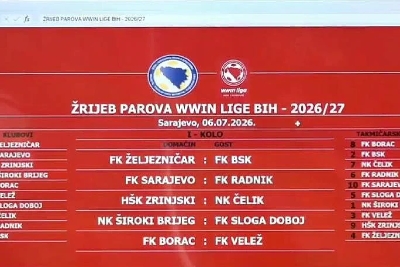 Žrijeban raspored prvenstva BiH u nogometu: Čelik otvara prvenstvo gostovanjem