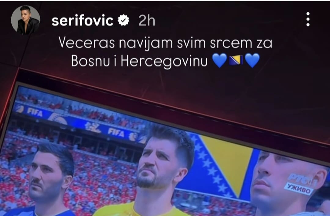 Marija Šerifović pružila podršku Zmajevima: “Večeras navijam svim srcem za Bosnu i Hercegovinu”