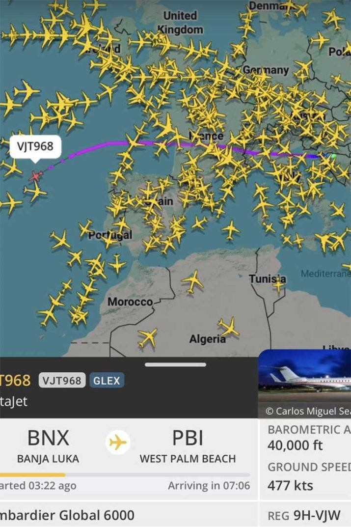 Misteriozni let iz Mahovljana: Avion Trampa Mlađeg ponovo sletio u Banjaluku