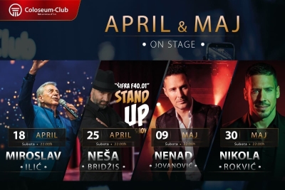 April i maj u Coloseumu: Koncerti i stand up koji će obilježiti proljetni program