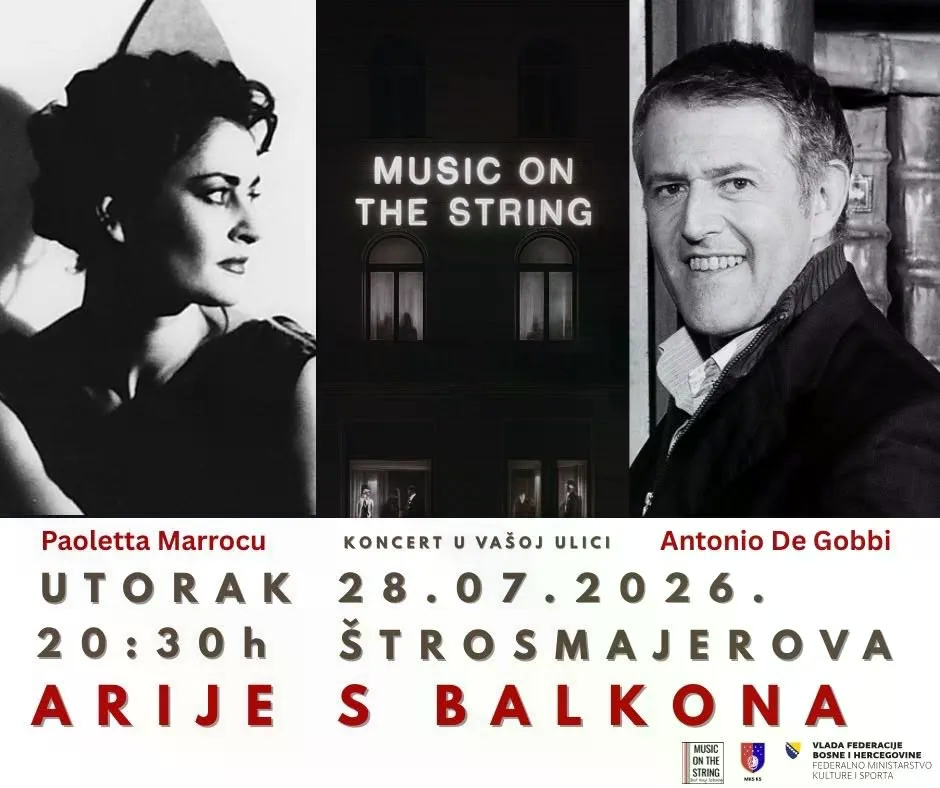 "Arije s balkona": Štrosmajerova ulica u utorak postaje koncertna scena pod otvorenim nebom