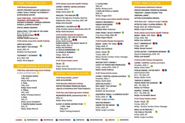 U Trebinju počinje 14. Festival evropskog i mediteranskog filma