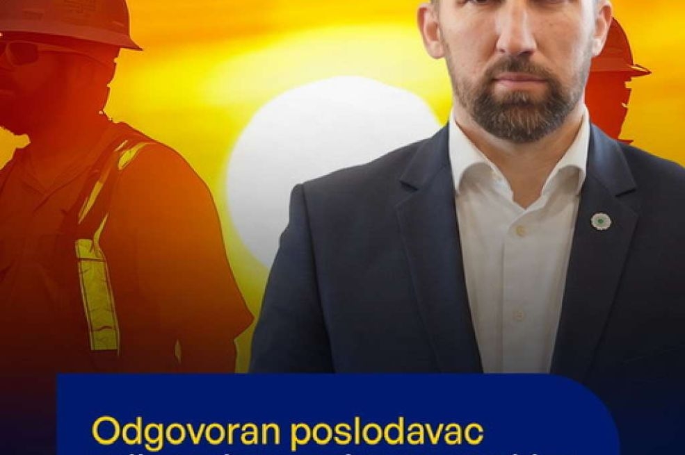 Delić pozvao poslodavce da zaštite radnike tokom ekstremno visokih temperatura