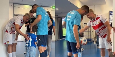 Demirović "uhvaćen" u srdačnom razgovoru s hrvatskim asom i njegovim sinom: "Je l' te sluša?"