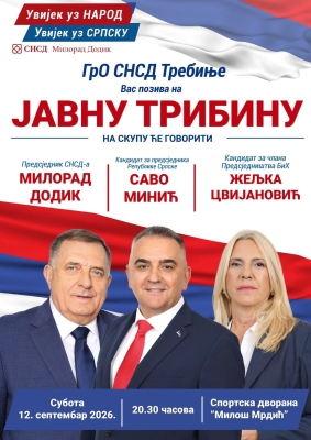 Centralna tribina SNSD-a sutra u Trebinju