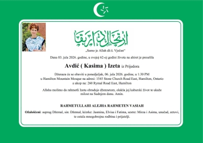 Na Ahiret preselila Avdić (Kasima) Izeta