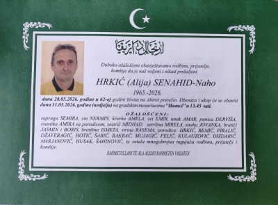 Na Ahiret preselio Hrkić Senahid – Naho