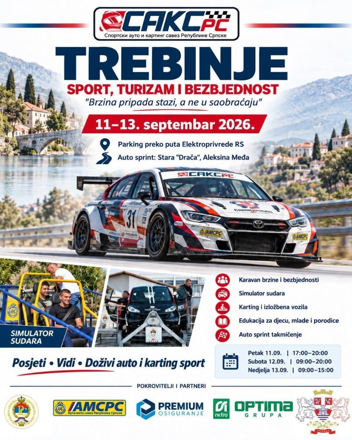 Tri dana auto-sporta i edukacije u Trebinju: „Brzina pripada stazi, a ne u saobraćaju“