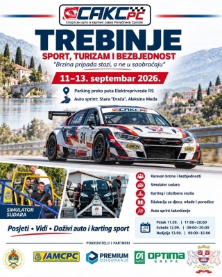 Tri dana auto-sporta i edukacije u Trebinju: „Brzina pripada stazi, a ne u saobraćaju“