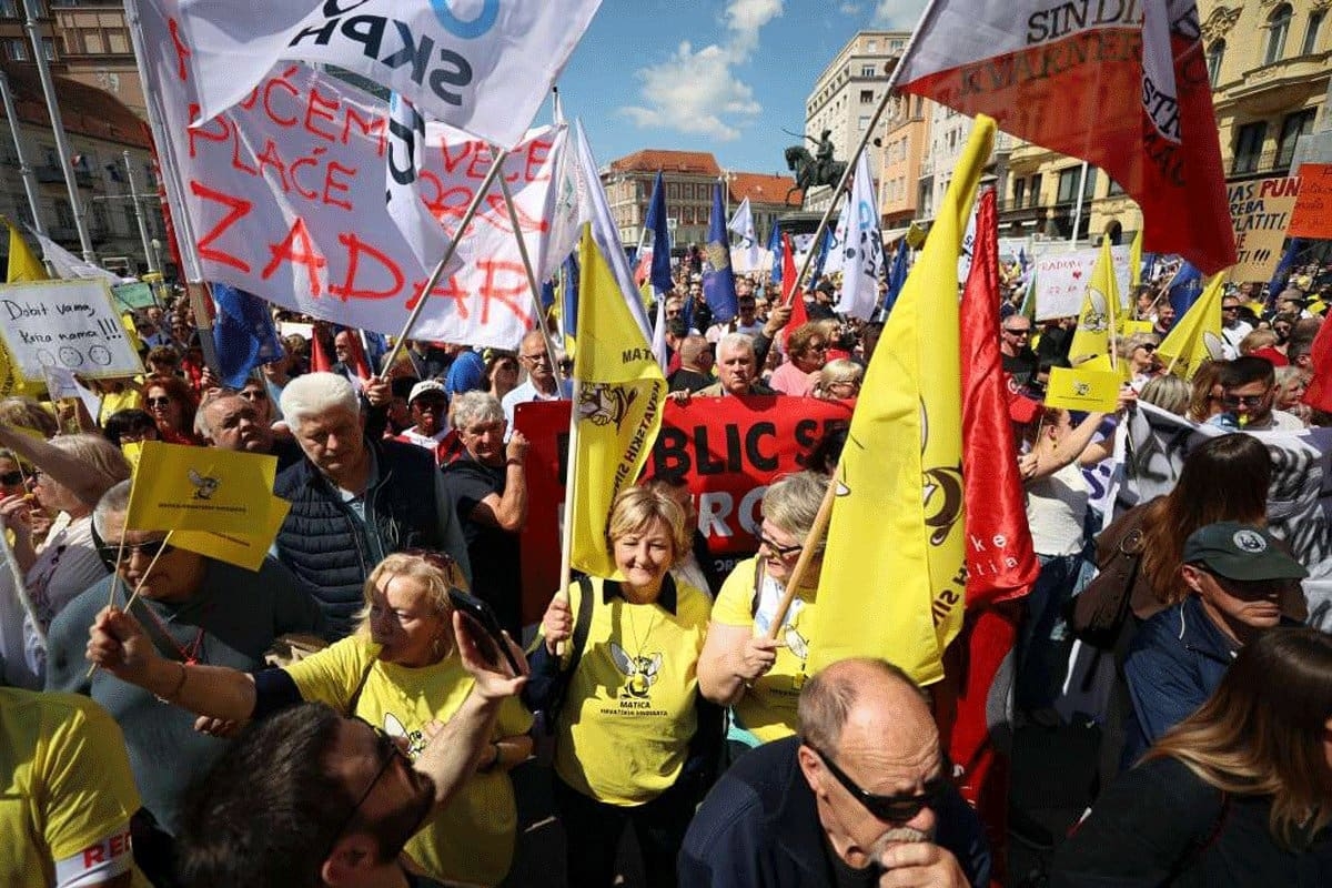 Hiljade radnika na ulicama Zagreba: Traže veće plate i dostojanstvene penzije