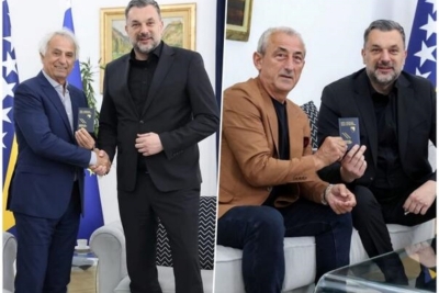 VELIKO PRIZNANJE ZA LEGENDE BH. NOGOMETA: Diplomatski pasoši uručeni Vahi i Meši