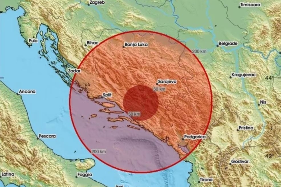 Zemljotres između Mostara i Ljubuškog