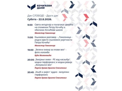 Od Gomionice do Hrama Hrista Spasitelja: Pogledajte program drugog dana “Kočićevih dana”
