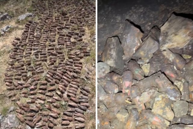 VIDEO U pećini podno Veleža pronađeno više od 730 granata iz Drugog svjetskog rata
