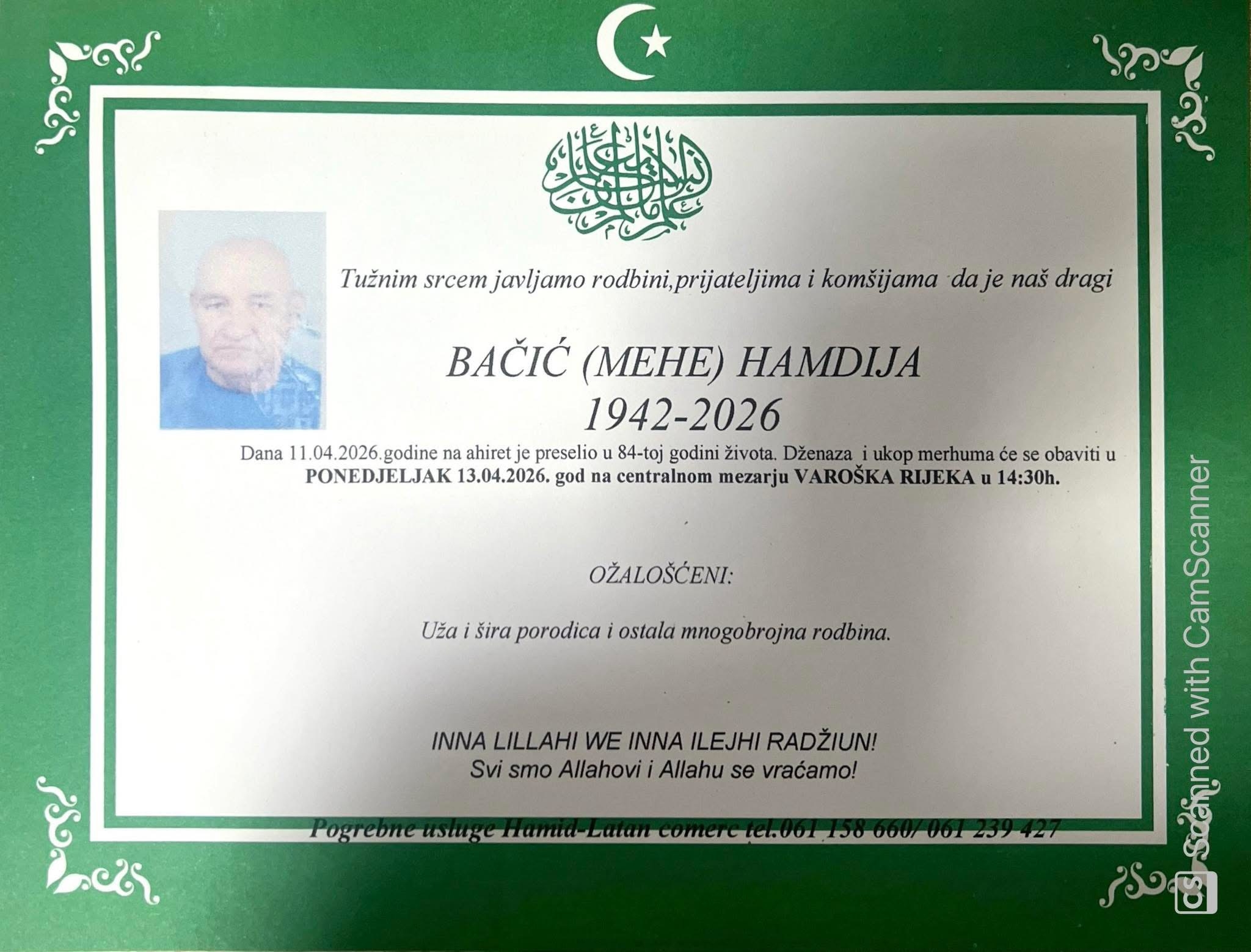 Na Ahiret preselio Bačić (Mehe) Hamdija