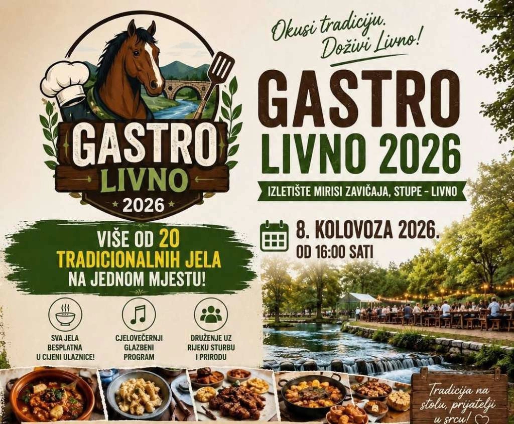 'Gastro Livno 2026.' okupit će domaće ugostitelje i proizvođače