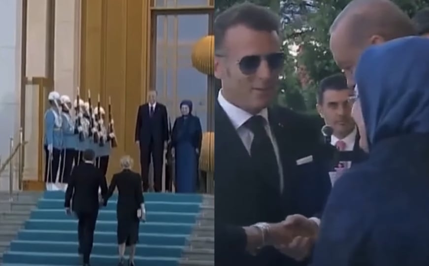 Nije prošlo kako je zamislio: Macron krenuo poljubiti ruku Emini Erdogan pa doživio neugodnost
