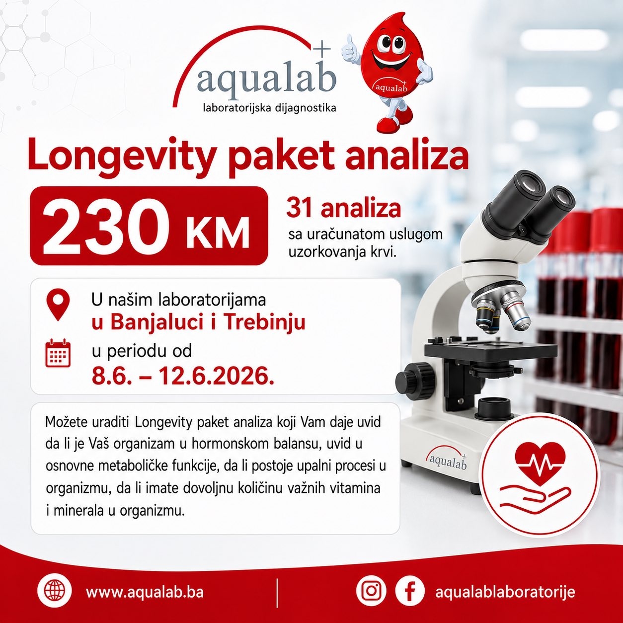 Aqualab Trebinje: 31 analiza za 230 KM