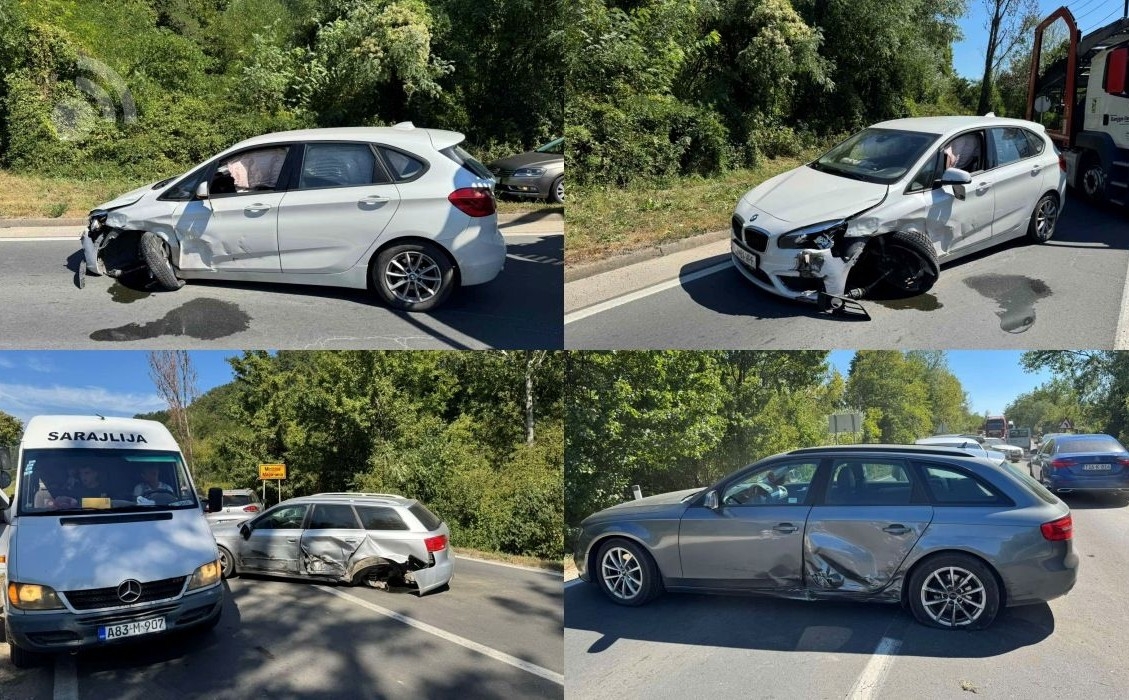 Četiri osobe povrijeđene u sudaru tri vozila na magistralnom putu Tuzla - Doboj
