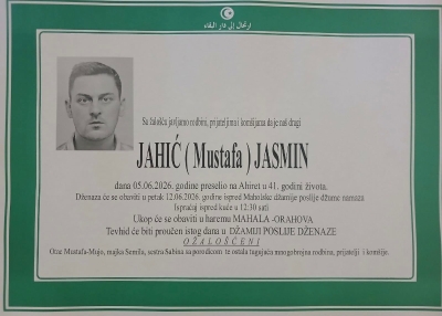 Na Ahiret preselio Jahić (Mustafa) Jasmin