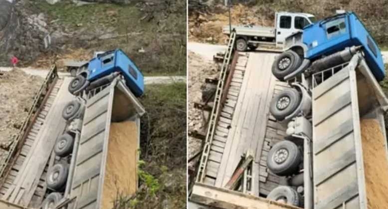 Kamion srušio most kod Ključa, saobraćaj obustavljen