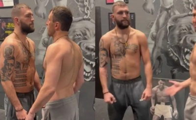 Veljko Ražnatović “streljao pogledom” protivnika pred meč: Kašinski ostao u čudu nakon suočavanja FOTO