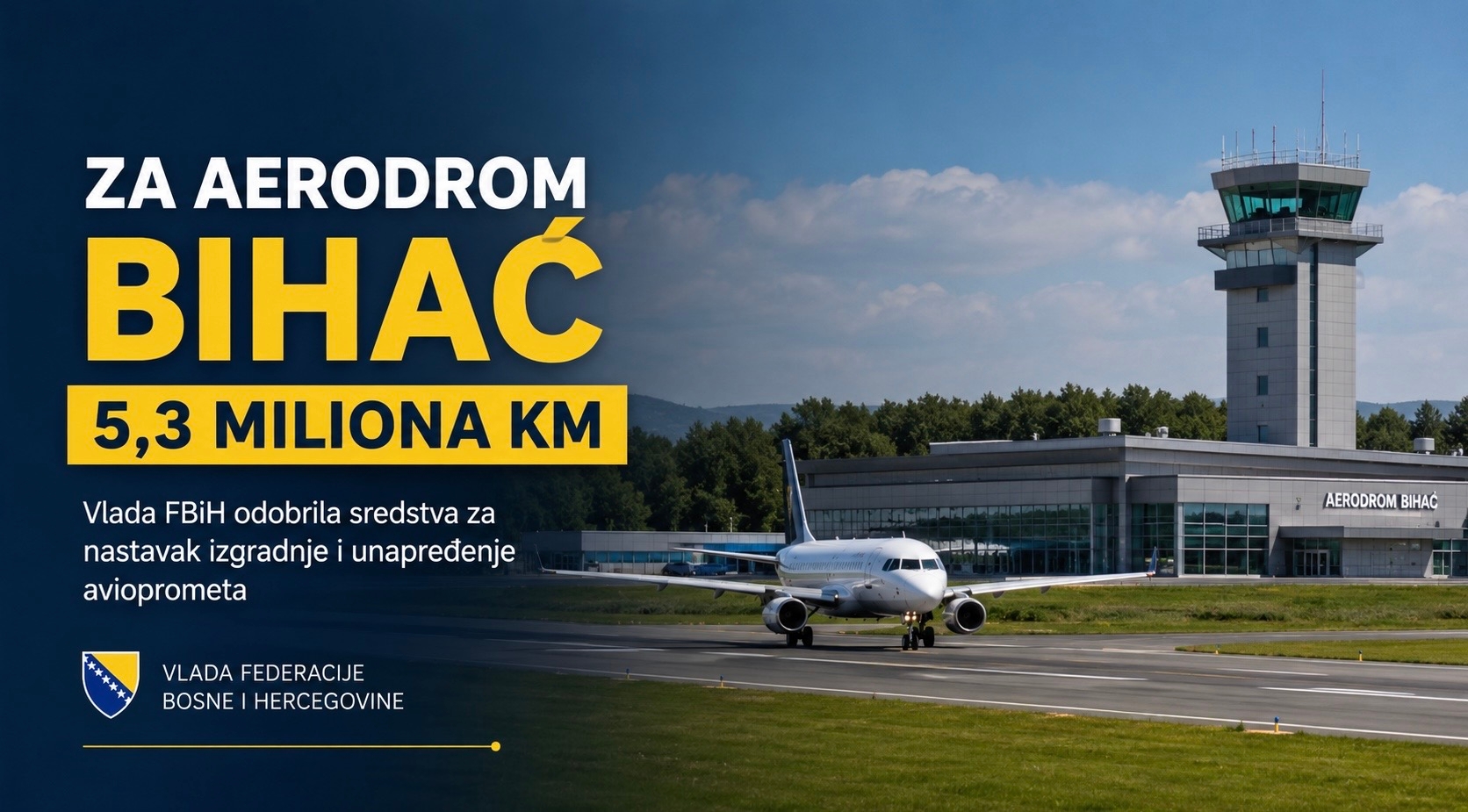 Za Aerodrom Bihać osigurano 5,3 miliona KM: Nastavljaju se radovi na jednom od najvećih projekata u Krajini