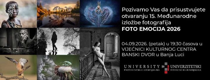 “Foto emocija 2026” u Banjaluci: U petak otvaranje 15. međunarodne izložbe