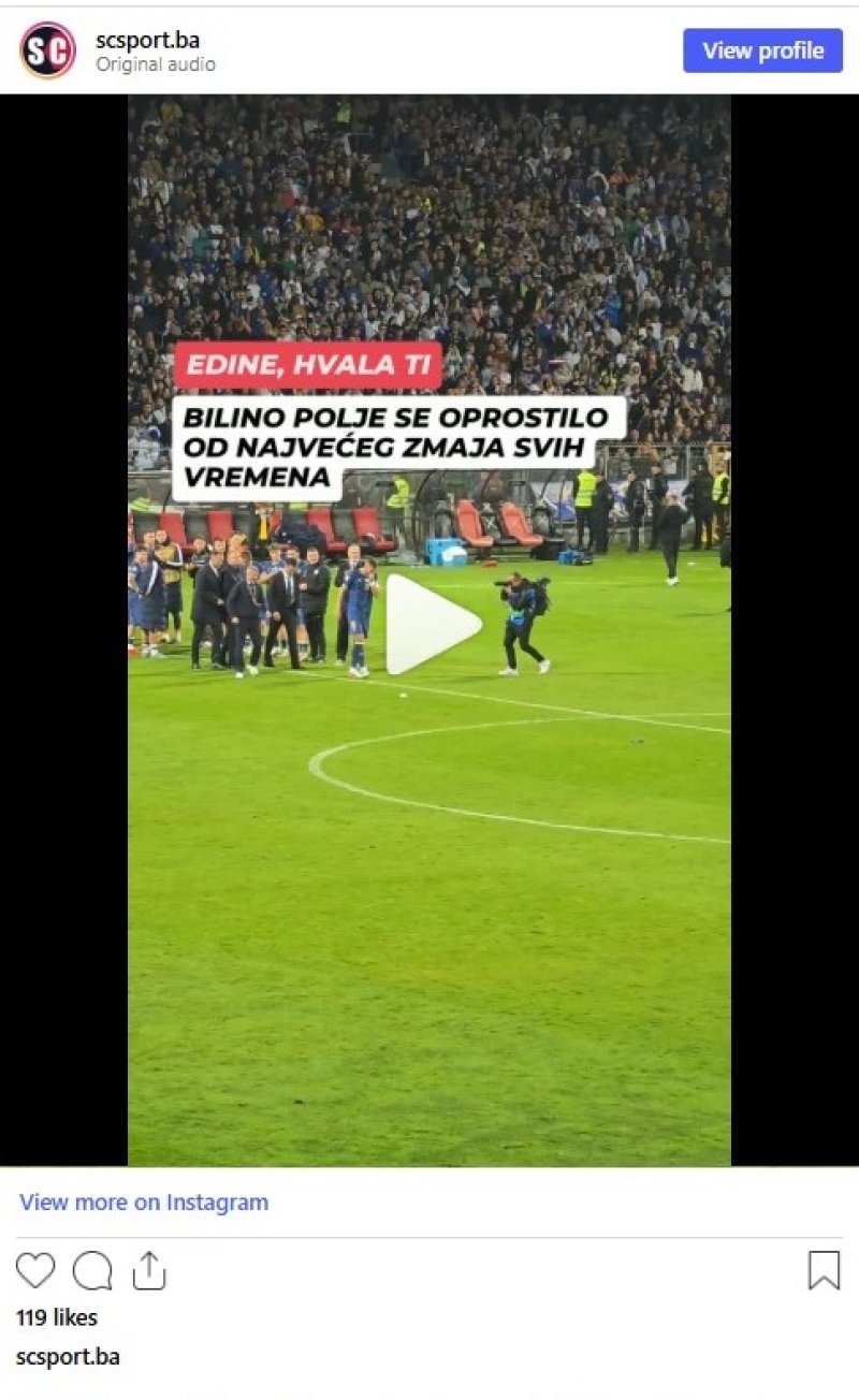 'Teško je zadržati suze': Noć puna emocija na Bilinom polju, Edin Džeko ispraćen uz aplauz krcatog stadiona i špalir saigrača