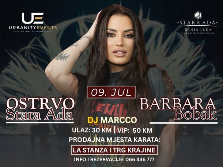 Banjaluka spremna za veliki ljetni spektakl: Barbara Bobak nastupa 9. jula na Staroj Adi (VIDEO)