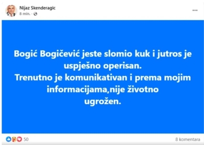 Nijaz Skenderagić tvrdi da je Bogić Bogićević slomio kuk: Nije životno ugrožen