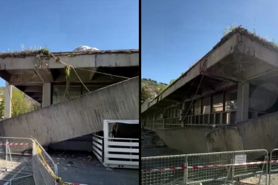 Urušio se dio Skenderije, objavljen snimak (VIDEO)