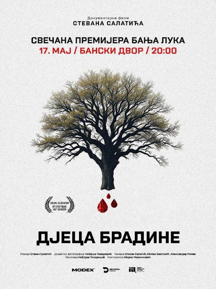U nedjelju premijera dokumentarnog filma “Djeca Bradine”