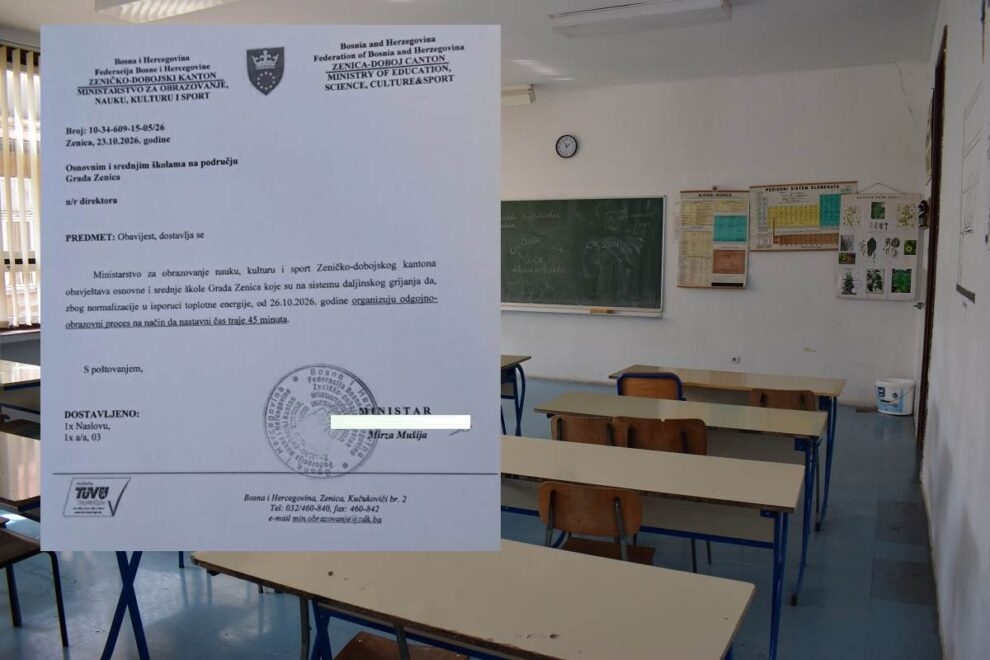 Od ponedjeljka normalizacija nastave u Zenici: Časovi ponovo traju 45 minuta