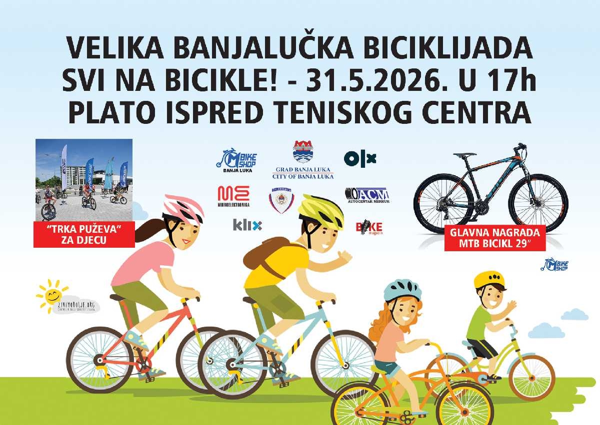 Velika banjalučka biciklijada „Svi na bicikle!“ u nedjelju