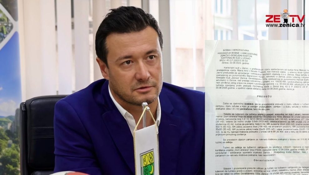 Kantonalni sud donio presudu u korist JP za upravljanje i održavanje sportskih objekata Zenica