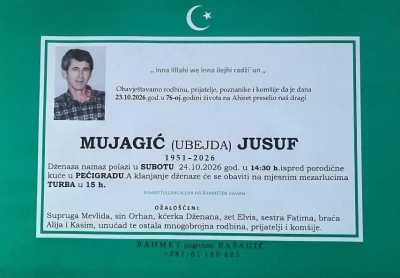 Na Ahiret preselio Mujagić (Ubejda) Jusuf