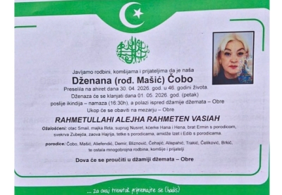 Kakanj u šoku: U 46. godini života preminula Dženana Čobo