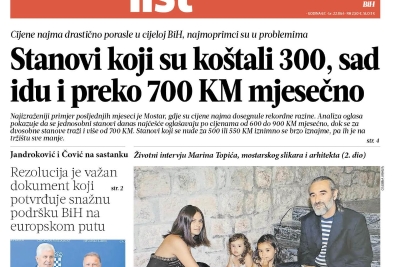 Ne propustite Večernji list BiH ove srijede: Zagreb čvrsto uz bh. Hrvate, cijene najma lete u nebo, sve o ligama MZ od Mostara do Ljubuškog...