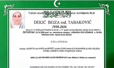 Na Ahiret preselila Dekić Bejza (rođ. Tabaković)