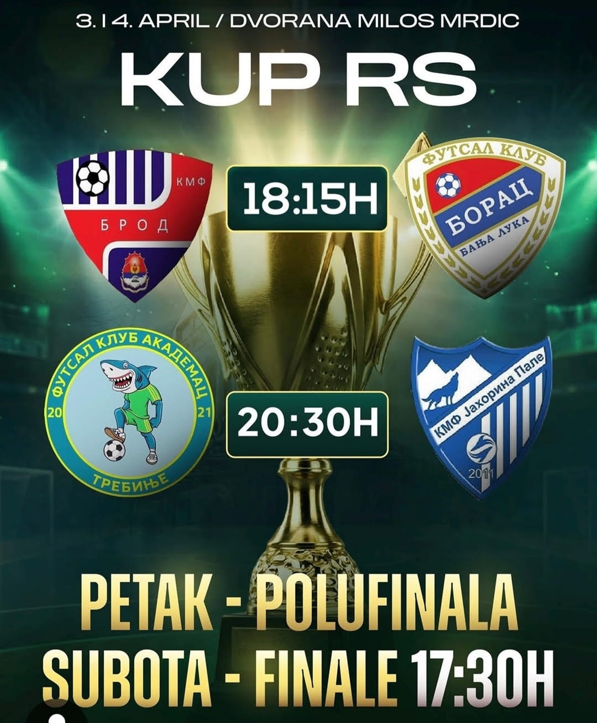 Trebinje domaćin završnice Kupa u futsalu